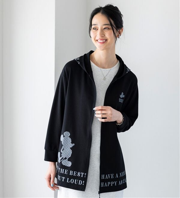 BELLUNA（ベルーナ）の「＜Ｄｉｓｎｅｙ＞【ミッキー】ロゴプリント裏メッシュパーカー（パーカー）」｜詳細画像