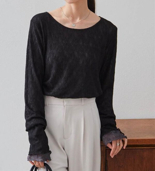 RANAN（ラナン）の「リバーシブルシアーレースＴ（カットソー）」｜詳細画像