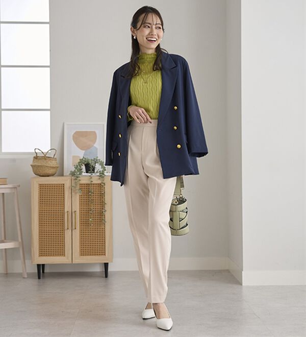 BELLUNA（ベルーナ）の「すっきり見えタックテーパードパンツ（フルレングスパンツ）」｜詳細画像