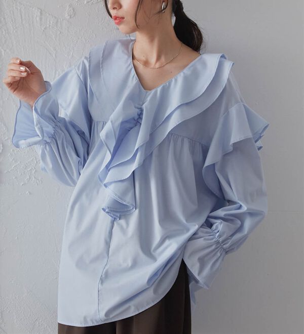 RANAN（ラナン）の「ビッグカラーフリルブラウス（ブラウス）」｜詳細画像