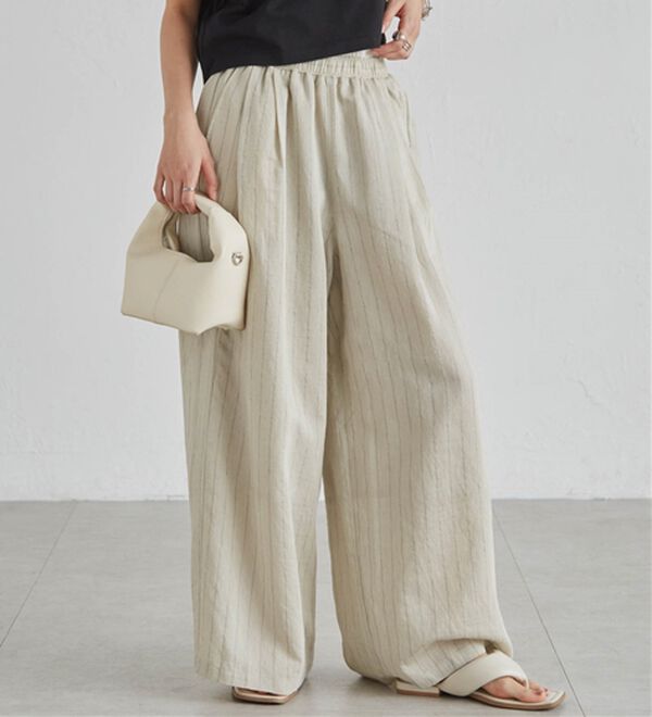 RANAN（ラナン）の「ダブルウエストシアーイージーパンツ（ワイドパンツ・ガウチョ）」｜詳細画像