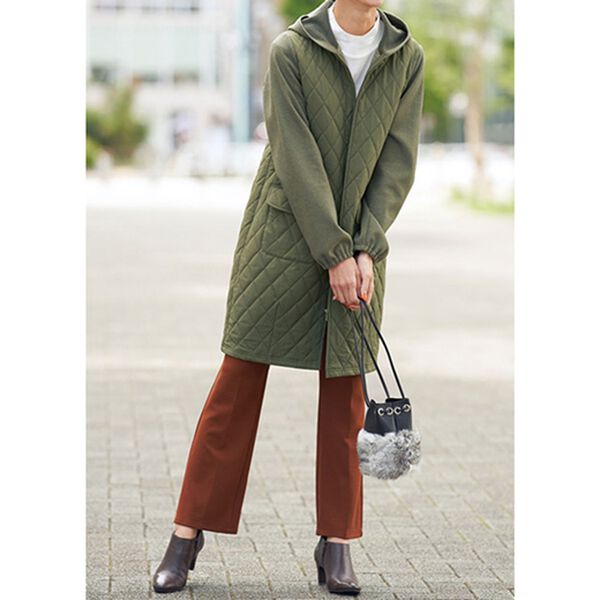 BELLUNA（ベルーナ）の「＜カポック混＞切替フードコート（ロングコート）」｜詳細画像