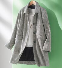 ルフラン（ルフラン）の「シルク混ステンカラーコート（ハーフコート）」