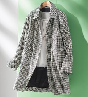 ルフラン（ルフラン）の「シルク混ステンカラーコート（ハーフコート）」｜詳細画像