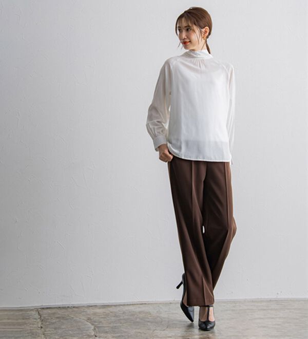 Pierrot（ピエロ）の「選べる柄２ｗａｙリボンブラウス（ブラウス）」｜詳細画像