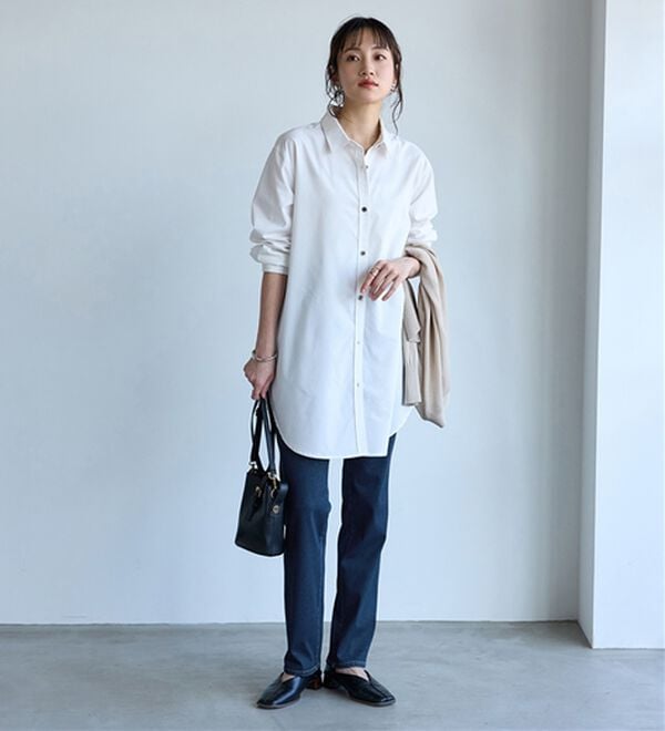 BELLUNA（ベルーナ）の「ヒンヤリ快適！接触冷感ニットデニムパンツ（フルレングスパンツ）」｜詳細画像