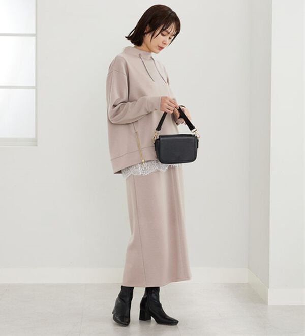 BELLUNA（ベルーナ）の「なめらかタッチ！もっちりんベイカーデザインスカート（ロングスカート）」｜詳細画像
