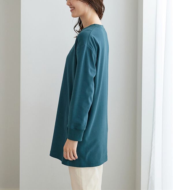 BELLUNA（ベルーナ）の「【快適Ｌａｂ．】ふんわりピーチ起毛切替チュニック（チュニック）」｜詳細画像