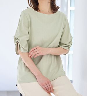 Viola e Viola（ヴィオラ エ ヴィオラ）の「綿１００％袖タックＴシャツ（Tシャツ）」｜ミント