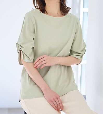 Viola e Viola（ヴィオラ エ ヴィオラ）の「綿１００％袖タックＴシャツ（Tシャツ）」