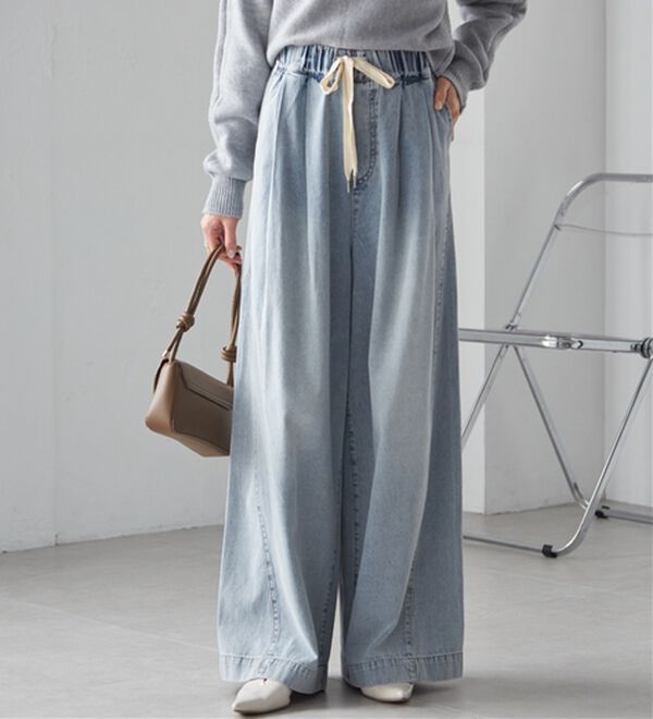 RANAN（ラナン）の「2タックワイドイージーデニムパンツ（フルレングスパンツ）」｜詳細画像