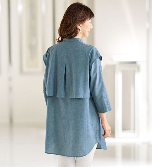 BELLUNA（ベルーナ）の「エレガントに体型カバー！刺しゅう重ねチュニック（チュニック）」｜詳細画像