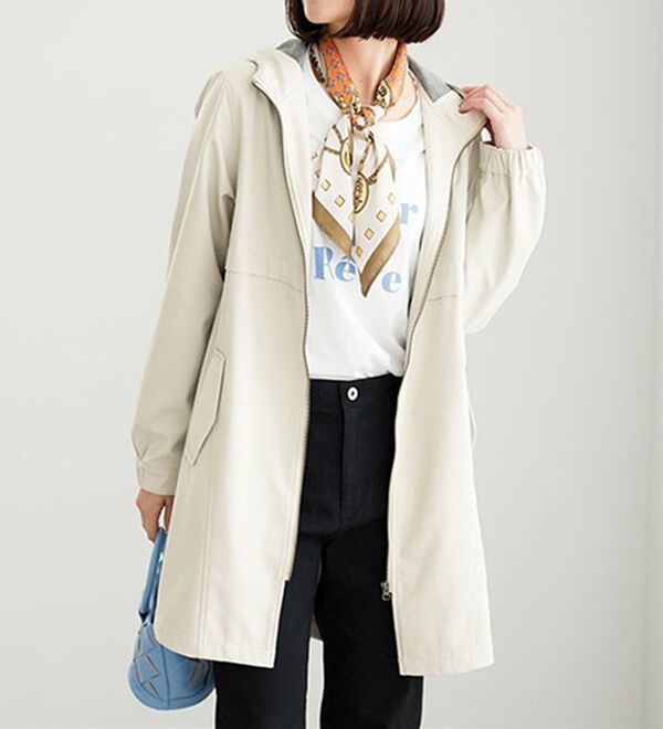 BELLUNA（ベルーナ）の「はっ水加工ボンディング素材ロング丈パーカー（ロングコート）」｜詳細画像