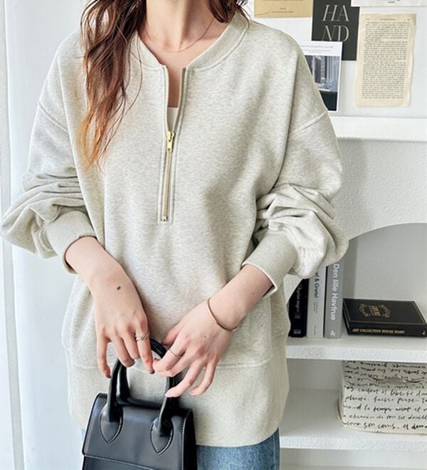 GeeRA（ジーラ）の「【ラク&times;きれい】ハーフジップ裏起毛スウェット（トレーナー・スウェット）」｜詳細画像