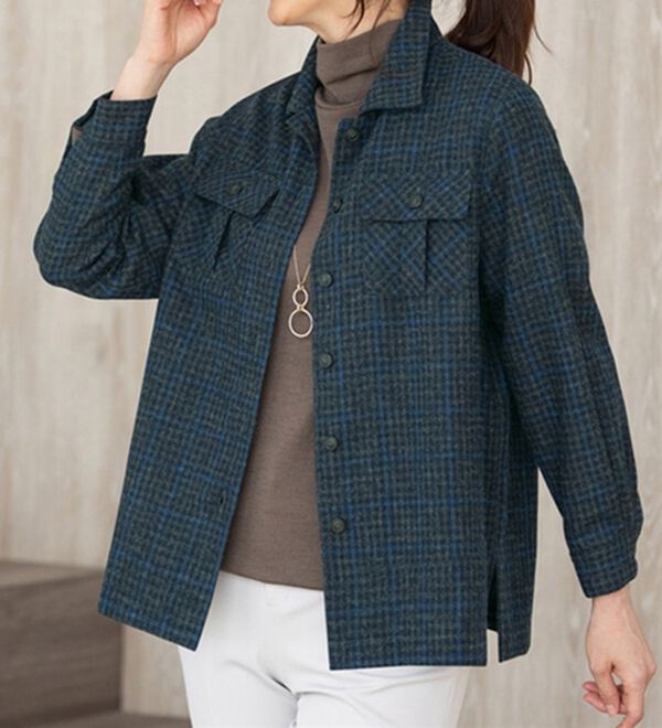 日本製 尾州ウール混シャツジャケット - ベルーナ【公式】