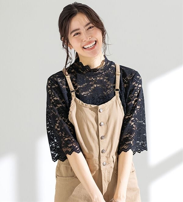 LAVIENNE（ラヴィエンヌ）の「着こなし美人レースインナー５分袖（肌着・インナーウェア）」｜詳細画像