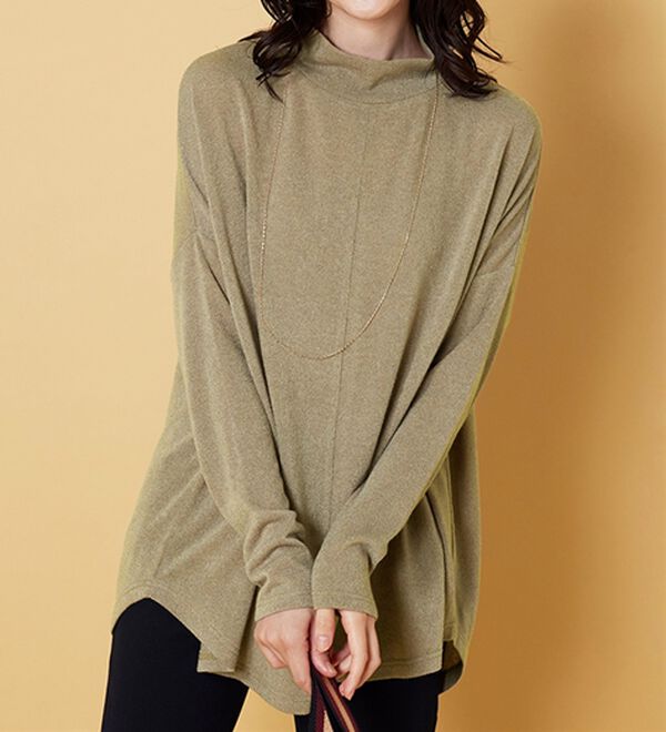 BELLUNA（ベルーナ）の「杢調素材ドルマンデザインチュニック（チュニック）」｜詳細画像