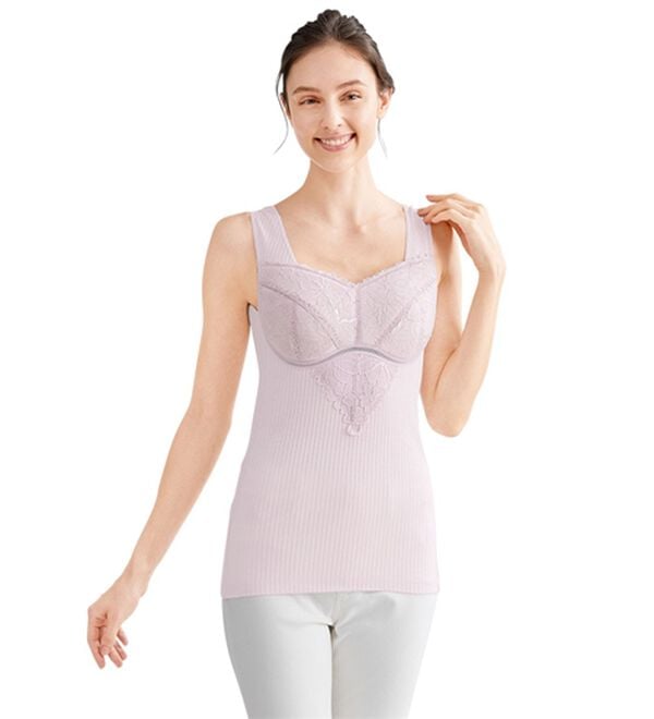 「【４色組】【やわもちフィット】素肌綿１００％ブラキャミ（肌着・インナーウェア）」｜詳細画像