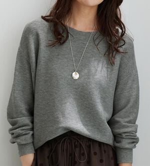 BELLUNA（ベルーナ）の「ラメ調もちもちニットプルオーバー（ニット・セーター）」｜杢グレー