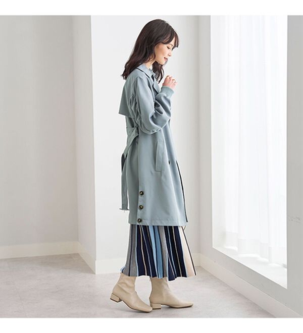 BELLUNA（ベルーナ）の「花粉対策！袖リブ使いトレンチコート（ロングコート）」｜詳細画像