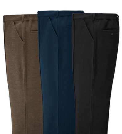 「【３本組】お父さんの暖か裏ベロアパンツ（メンズフルレングスパンツ）」