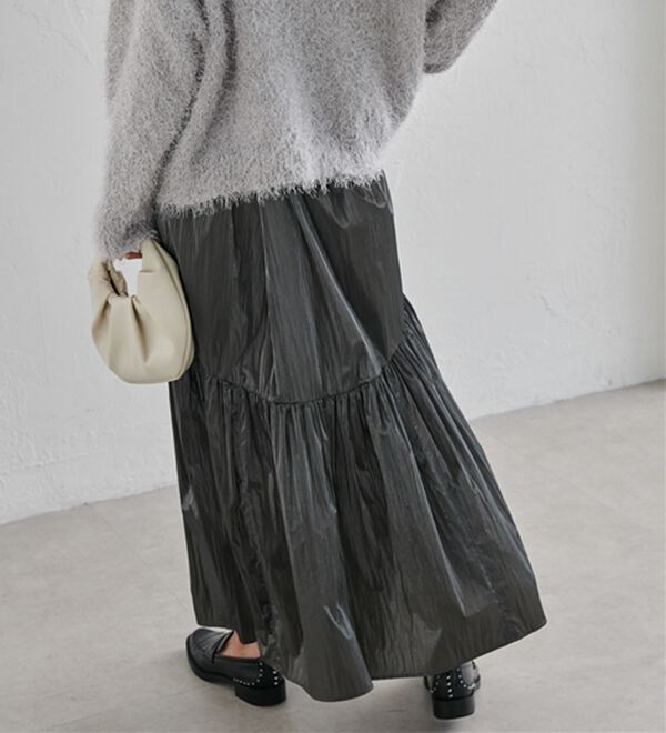 RANAN（ラナン）の「メタリックラウンドティアードスカート（ロングスカート）」｜詳細画像