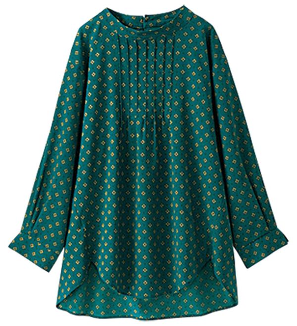 BELLUNA（ベルーナ）の「ピンタックデザイン小紋柄ブラウス（ブラウス）」｜詳細画像