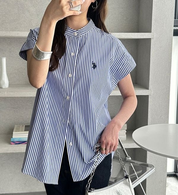 GeeRA（ジーラ）の「【ＵＳ．ＰＯＬＯ．ＡＳＳＮ】フレンチスリーブシャツ（シャツ）」｜詳細画像