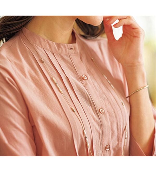 BELLUNA（ベルーナ）の「裾スカラップ刺しゅうシャツブラウス（ブラウス）」｜詳細画像