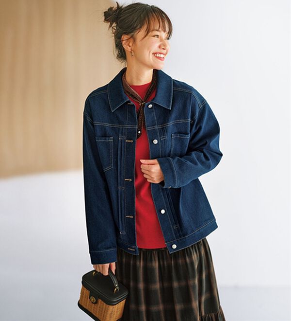 BELLUNA（ベルーナ）の「綿１００％チェック柄ティアードスカート（ロングスカート）」｜詳細画像