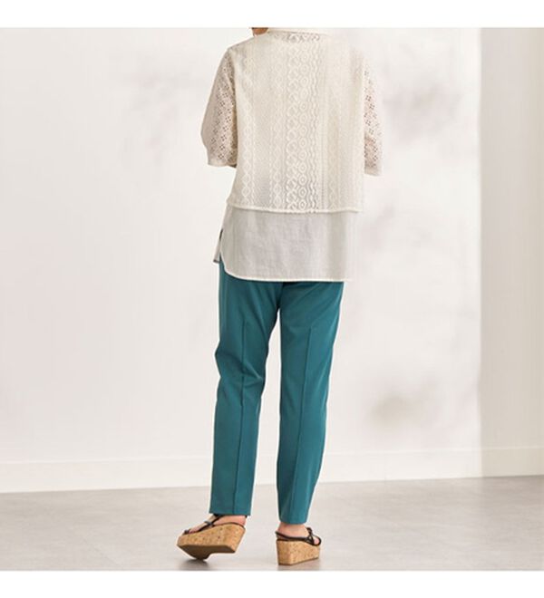 BELLUNA（ベルーナ）の「レース切替デザインシャツジャケット（シャツ）」｜詳細画像