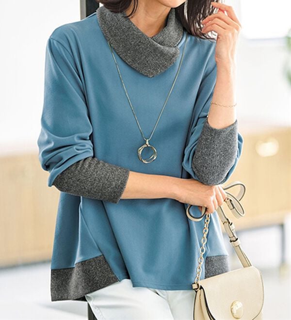 配色切替デザインプルオーバー - ベルーナ【公式】