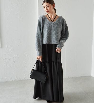 RANAN（ラナン）の「シャギーニット&times;キャミワンピースセット（その他ワンピース）」