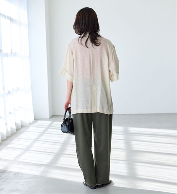 BELLUNA（ベルーナ）の「シュッと体型カバー！ワイドテーパード美脚パンツ（フルレングスパンツ）」｜詳細画像