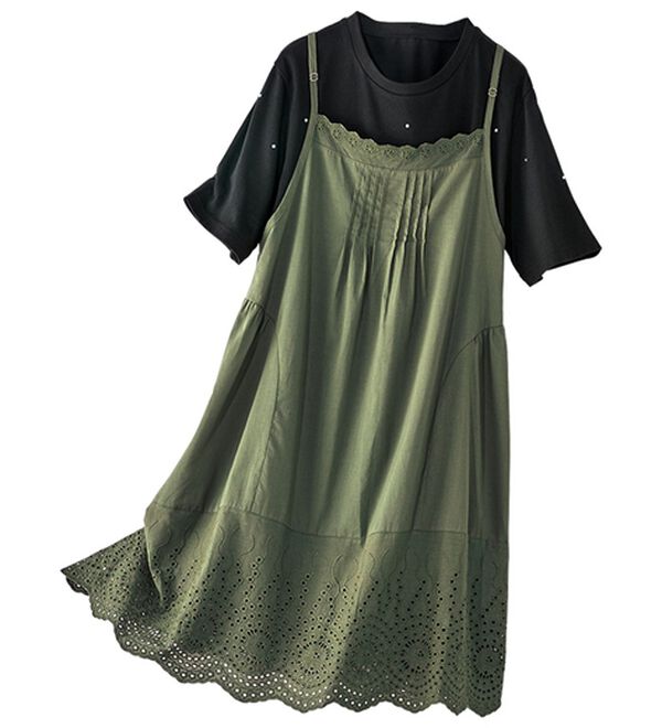 BELLUNA（ベルーナ）の「刺しゅう使いキャミチュニックアンサンブル（チュニック）」｜詳細画像