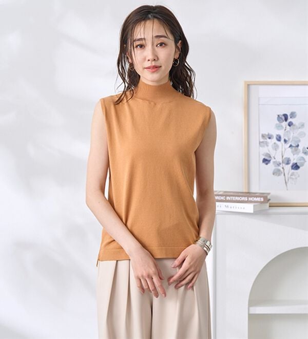 BELLUNA（ベルーナ）の「【選べるデザイン】Ｔシャツが苦手な方に！ひんやり綿混ニットＴ（ニット・セーター）」｜詳細画像