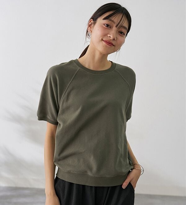 BELLUNA（ベルーナ）の「≪ＨｕｇＲｅａｍコットン≫裏毛半袖プルオーバー（カットソー）」｜詳細画像