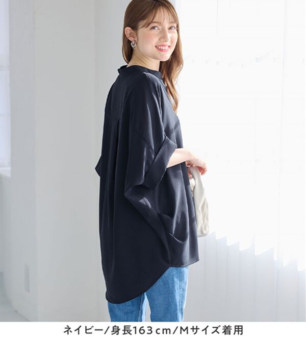 alotta（アロッタ）の「サイドタックゆるドルマンとろみブラウスチュニック（ブラウス）」｜詳細画像