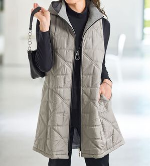 BELLUNA（ベルーナ）の「幾何柄キルティング中わたベスト（中わたコート・ベスト）」｜詳細画像