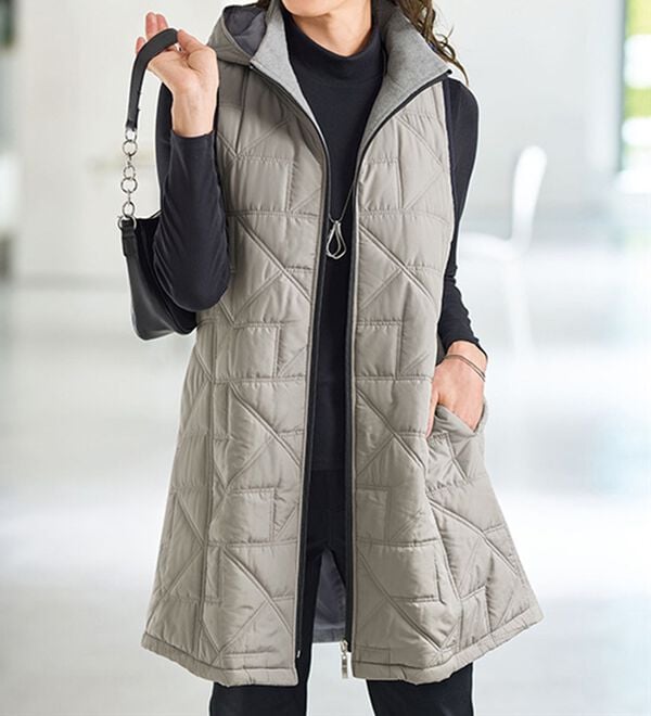 BELLUNA（ベルーナ）の「幾何柄キルティング中わたベスト（中わたコート・ベスト）」｜詳細画像