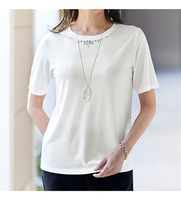 BELLUNA（ベルーナ）の「肌に貼りつかない涼やか綿混シャーリングアンサンブル（シャツ）」｜詳細画像