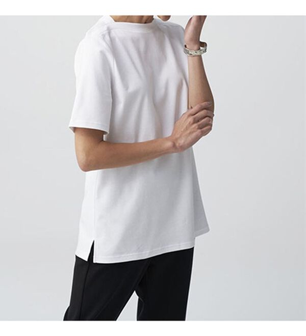 BELLUNA（ベルーナ）の「艶やか綿１００％シンプルプルオーバー（カットソー）」｜詳細画像