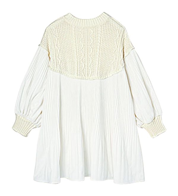 美品 Re.verofonna ニット ドッキング プリーツ ボウタイ ブラウス