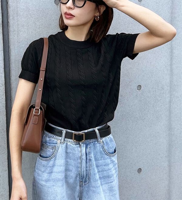 GeeRA（ジーラ）の「ケーブル編みニットトップス（ニット・セーター）」｜詳細画像