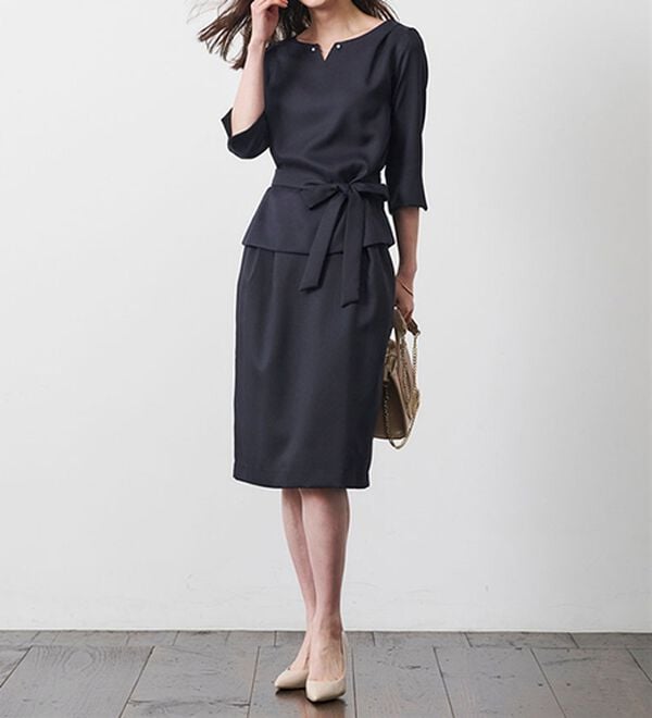 RANAN（ラナン）の「洗える！７分袖女っぷりセットアップ（スカートスーツ）」｜詳細画像