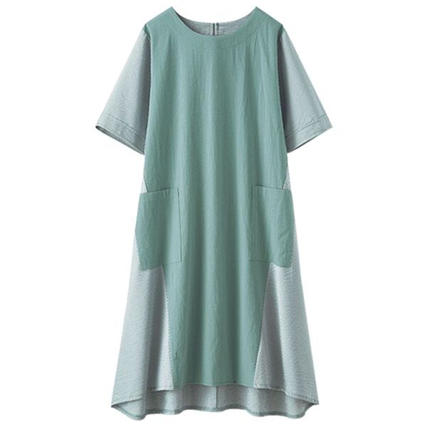 BELLUNA（ベルーナ）の「ストライプ切替ポケット付ワンピース（その他ワンピース）」｜詳細画像