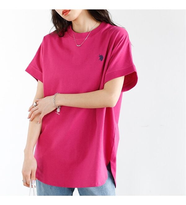 GeeRA（ジーラ）の「【新色追加】【ＵＳ．ＰＯＬＯ．ＡＳＳＮ】綿100％フレンチスリーブＴシャツ（Tシャツ）」｜詳細画像