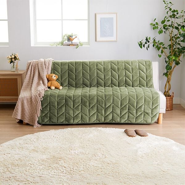 iellio（イエリオ）の「あったかふわふわボリュームソファカバー＜吸湿発熱・フランネル素材＞（ソファーカバー）」｜詳細画像