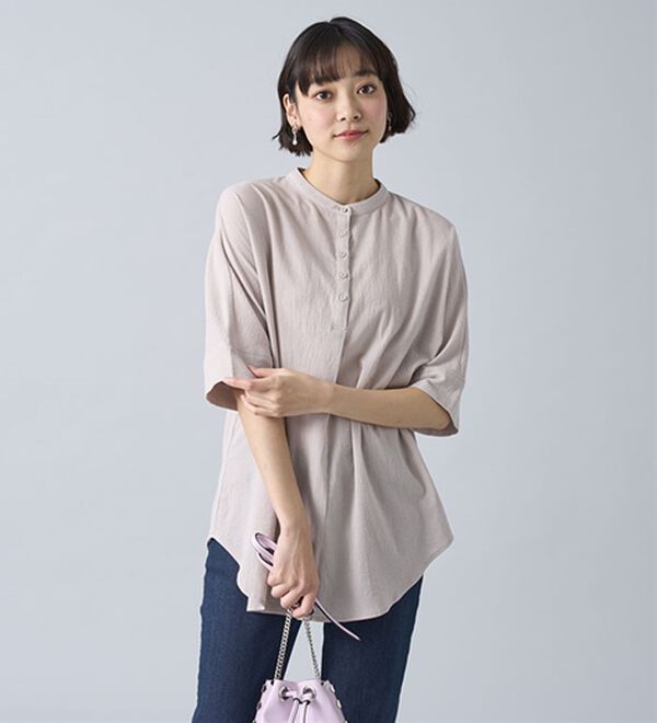 BELLUNA（ベルーナ）の「綿１００％ワッシャー素材ゆったりドルマンブラウス（ブラウス）」｜詳細画像