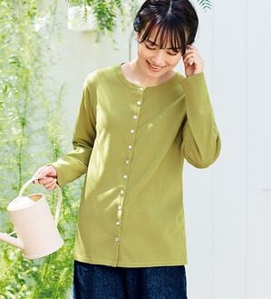 BELLUNA（ベルーナ）の「《ＨｕｇＲｅａｍコットン》ドットボタンニットカーディガン（ニットカーディガン）」｜詳細画像